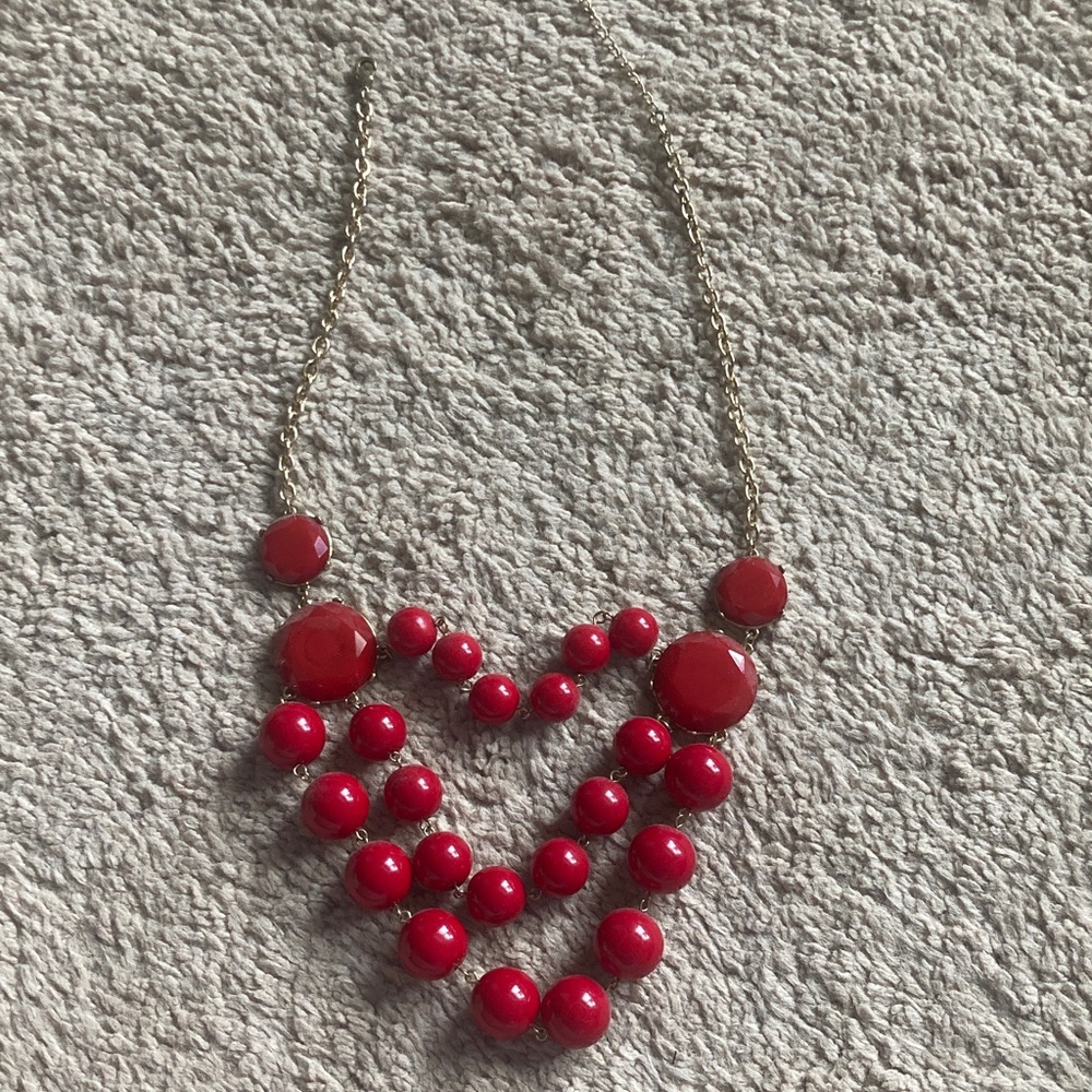 Bold Red Beaded Necklace